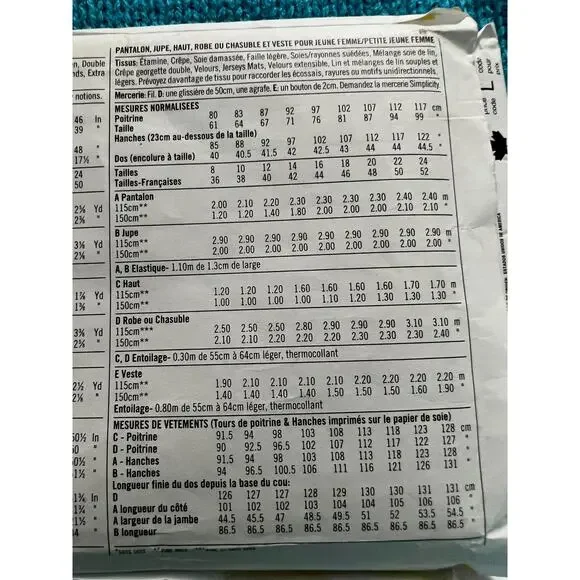 Simplicity 5345 pattern dress pant skirt top jumper jacket size 8 10 12 14 - Picture 4 of 4